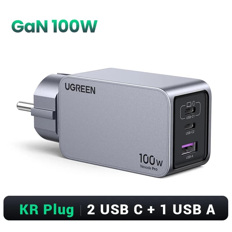 100W GaN USB-C snellader, Koreaanse stekker