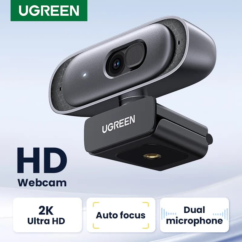 2K HD USB Webcam met Dubbele Microfoons