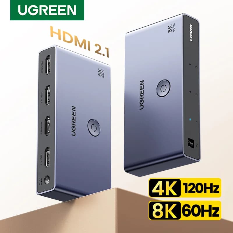 HDMI 2.1 Schakelaar 3-in-1 Uitgang 8K Afstandsbediening