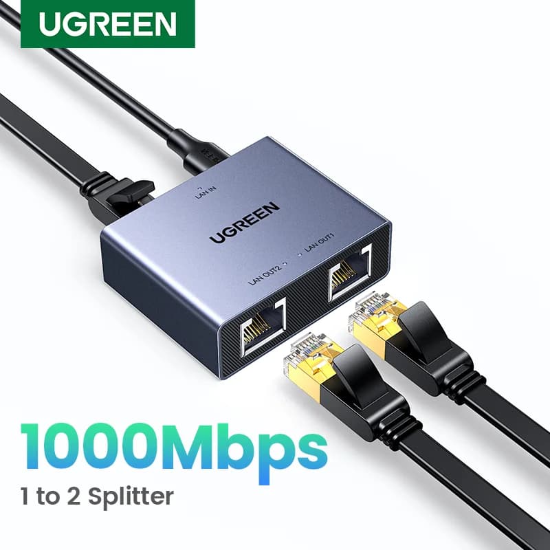 RJ45 Ethernet-splitter, 1 naar 2 LAN-adapter