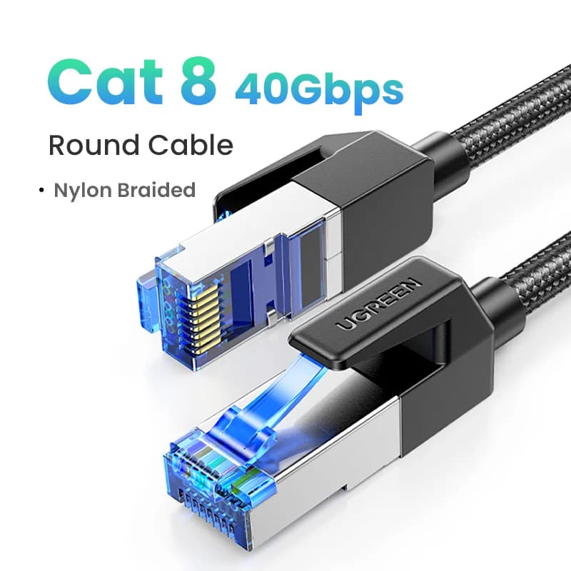 Cat8 Ethernet Kabel, 40Gbps Gevlochten LAN Snoer
