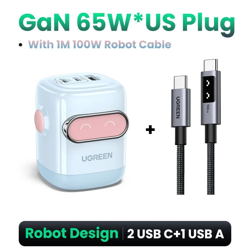 65W GaN USB-C PD-oplader, US-stekker