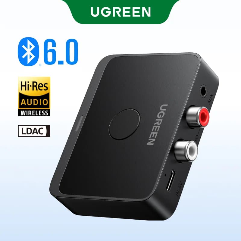 Bluetooth 6.0 Audio-ontvanger, 3.5mm en RCA