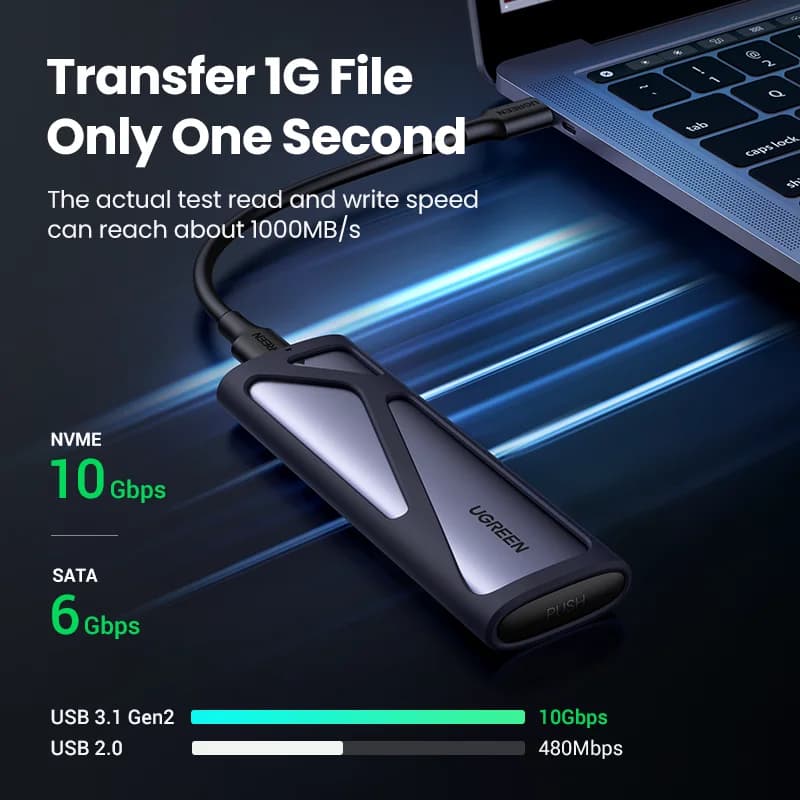 Dual Protocol M.2 NVMe/SATA SSD-behuizing