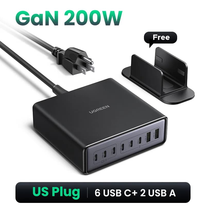 200W GaN Desktoplader, US-stekker