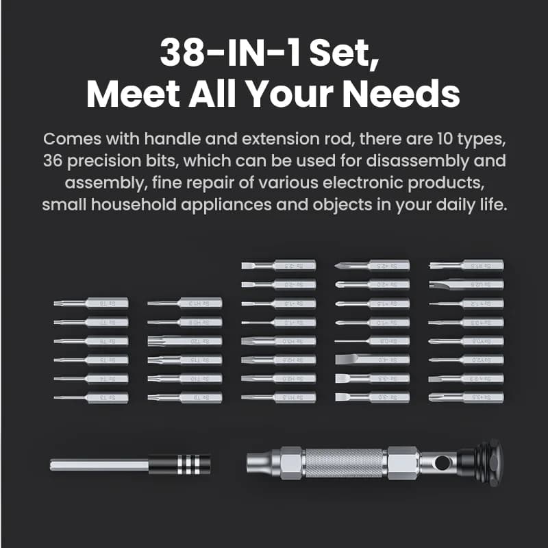 38-in-1 Precisie Schroevendraaier Set voor Elektronica Reparatie