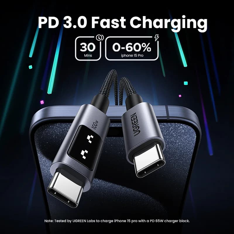USB-C naar USB-C Kabel, 100W PD, 0.5-3m