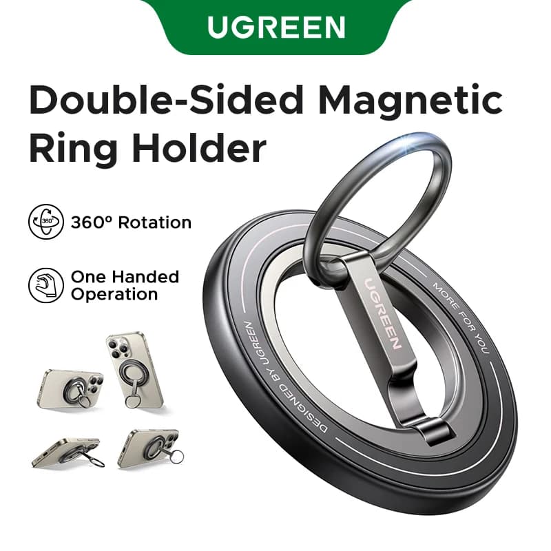 Dubbelzijdige magnetische telefoonringhouder met 360° rotatie