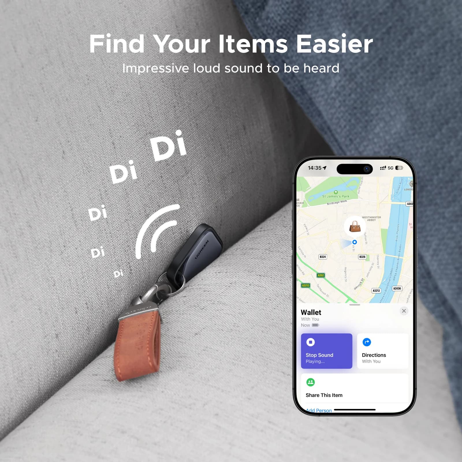 Bluetooth Smart Tag Tracker voor iOS Find My