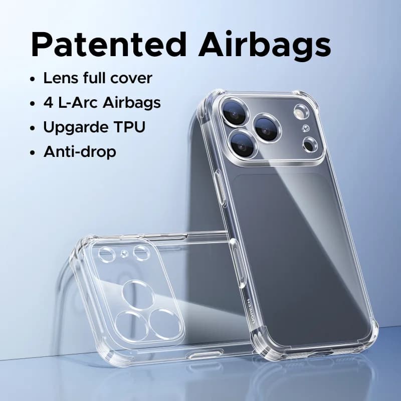 Heldere schokbestendige hoes met airbag voor iPhone
