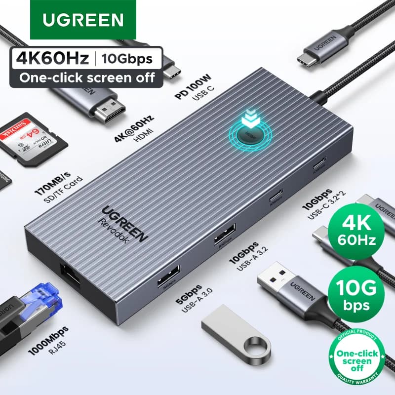USB-C hub met 4K HDMI, Ethernet en 100W PD