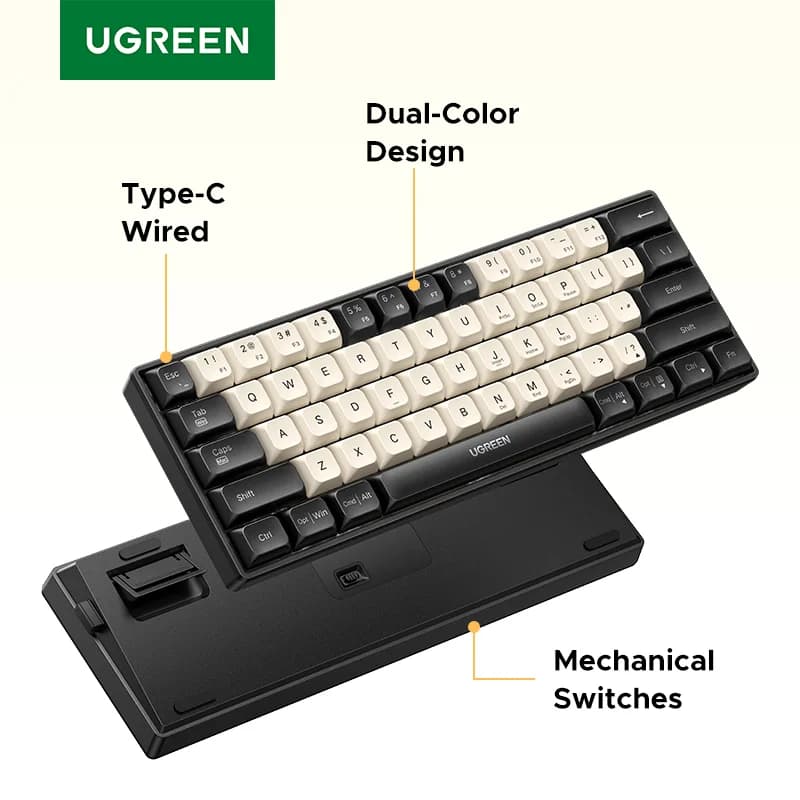 Beklemde mechanisch toetsenbord met 61-toetsen en PBT keycaps