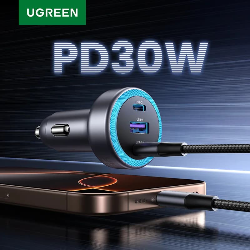 30W USB-C Autolader voor Snel Opladen