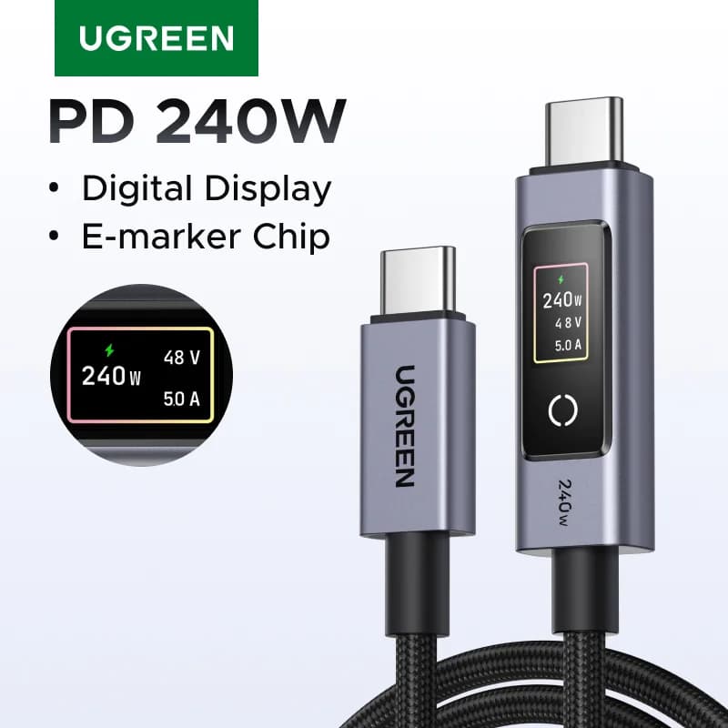 240W USB-C PD Kabel met Digitaal Display