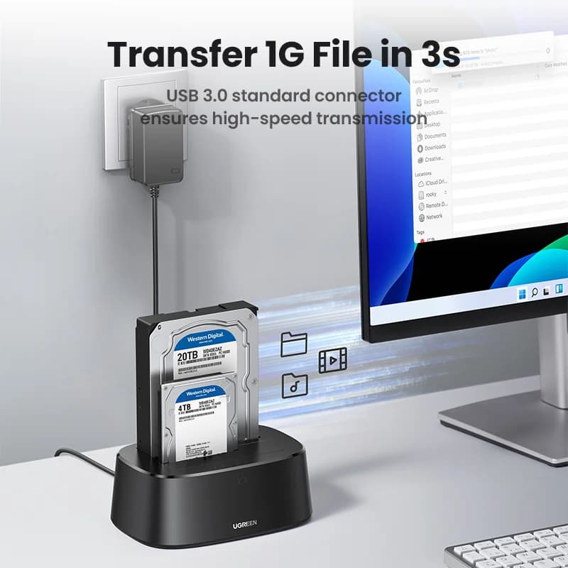 Dual Bay SATA naar USB 3.0 HDD dockingstation