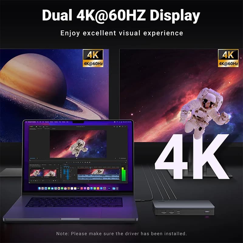 9-in-1 USB-C Dockingstation met Triple Display