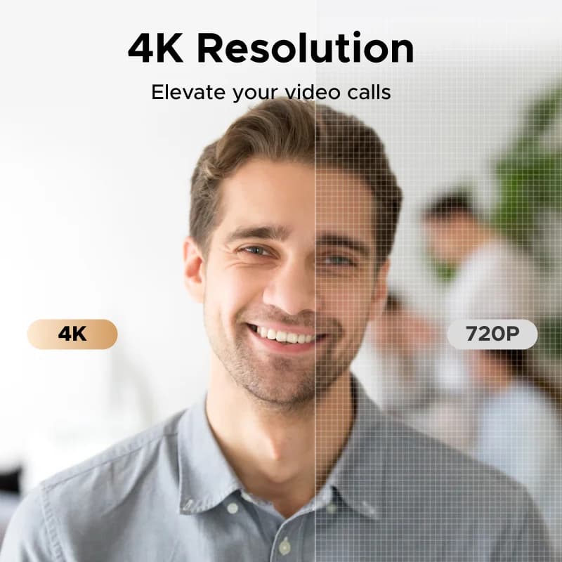 4K Webcam, 8MP, Autofocus, Dual Microfoons