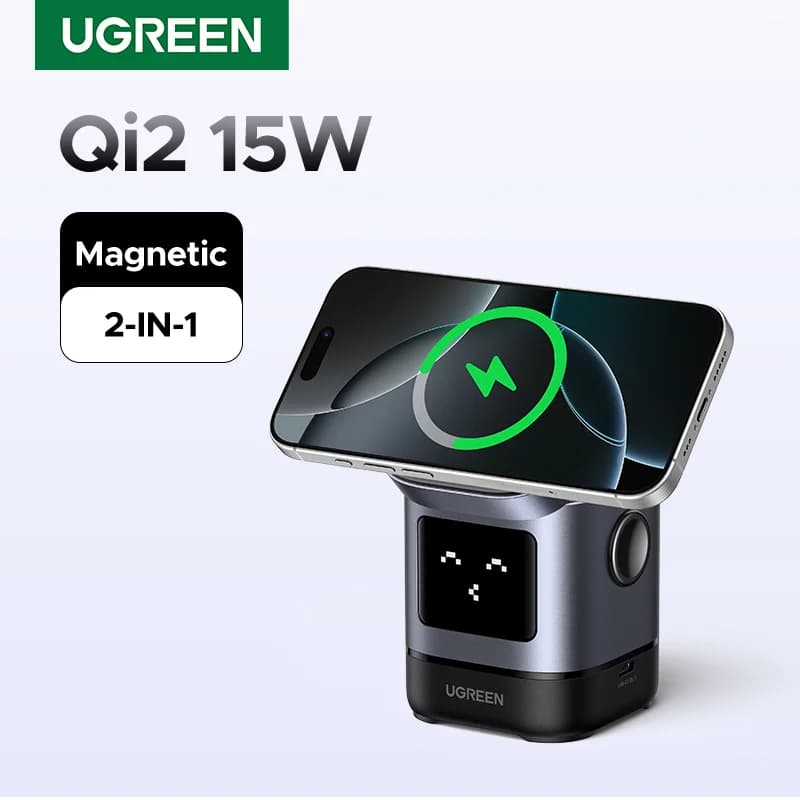 Qi2 15W magnetische draadloze oplaadstandaard met kabel