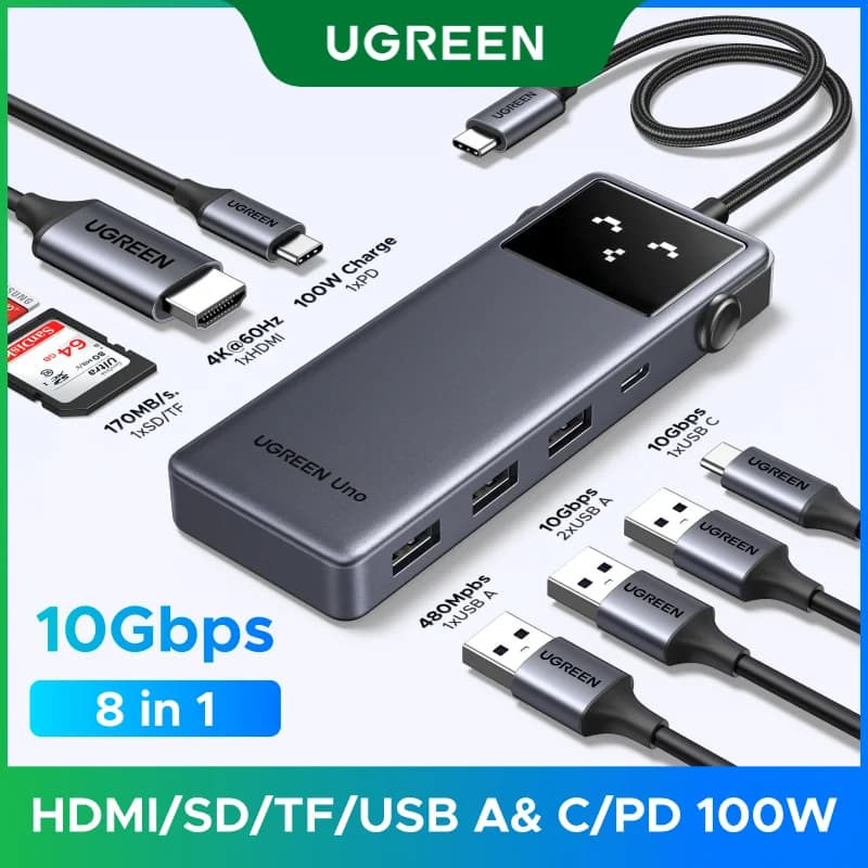 8-in-1 USB-C Hub met 4K HDMI en 100W PD