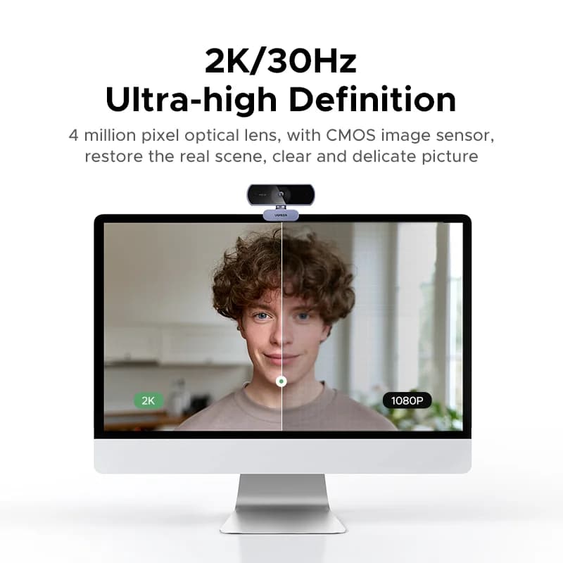 2K HD USB webcam met automatische lichtcorrectie