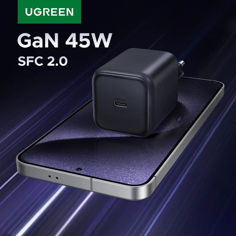45W GaN USB-C Wandoplader, PPS QC3.0